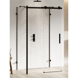 New Trendy Softi X Black kabina prysznicowa 130x80 cm prostokątna lewa czarny mat/szkło przezroczyste EXK-5443