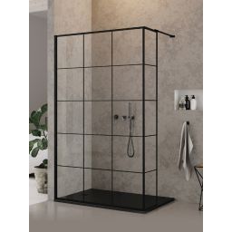 New Trendy New Modus Black ścianka prysznicowa walk-in 130 cm czarny mat/szkło przezroczyste EXK-5578