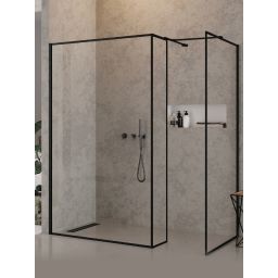 New Trendy New Modus Black ścianka prysznicowa walk-in 100 cm czarny mat/szkło przezroczyste EXK-5621
