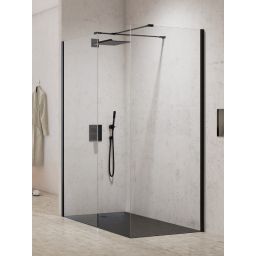 New Trendy New Modus Black kabina prysznicowa walk-in 150x80 cm prostokątna czarny mat/szkło przezroczyste EXK-5629