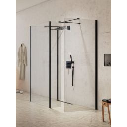 New Trendy New Modus Black ścianka prysznicowa walk-in 90 cm czarny mat/szkło przezroczyste EXK-5672