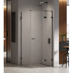 New Trendy Eventa Black Chrome kabina prysznicowa 90x90 cm kwadratowa prawa czarny chrom połysk/szkło przezroczyste EXK-6183