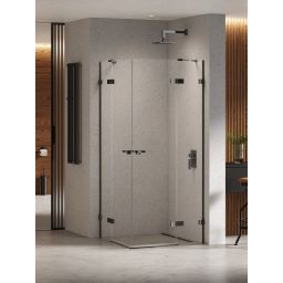 New Trendy Eventa Black Chrome kabina prysznicowa 90x80 cm prostokątna czarny połysk/szkło przezroczyste EXK-6210