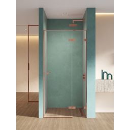 New Trendy Eventa Copper Shine drzwi prysznicowe 90 cm uchylne prawe miedź połysk/szkło przezroczyste EXK-6355