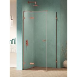 New Trendy Eventa Copper Shine kabina prysznicowa 90x90 cm kwadratowa lewa miedź połysk/szkło przezroczyste EXK-6378