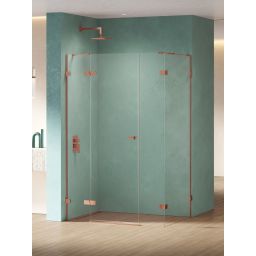 New Trendy Eventa Copper Shine kabina prysznicowa 110x80 cm prostokątna lewa miedź połysk/szkło przezroczyste EXK-6455