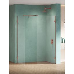 New Trendy Eventa Copper Shine kabina prysznicowa walk-in 150x90 cm miedź połysk/szkło przezroczyste EXK-6570