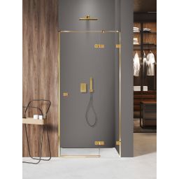 New Trendy Avexa Gold Shine XR drzwi prysznicowe 130 cm uchylne prawe złoty połysk/szkło przezroczyste EXK-6747