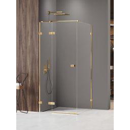 New Trendy Avexa Gold Shine XR kabina prysznicowa 80x90 cm prostokątna lewa złoty połysk/szkło przezroczyste EXK-6752