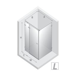 New Trendy Avexa Black XR kabina prysznicowa 100x90 cm prostokątna lewa czarny mat/szkło przezroczyste EXK-6863