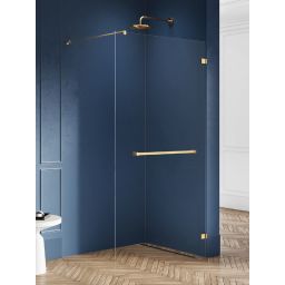 New Trendy Avexa Gold Brushed ścianka prysznicowa walk-in 110 cm złoty szczotkowany/szkło przezroczyste EXK-7028
