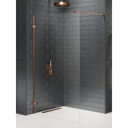 New Trendy Avexa Copper Brushed ścianka prysznicowa walk-in 150 cm miedź szczotkowana/szkło przezroczyste EXK-7152