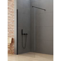 New Trendy New Soleo Black ścianka prysznicowa walk-in 110 cm czarny mat/szkło przezroczyste K-0771-WP