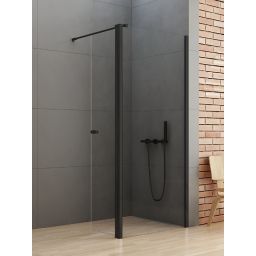 New Trendy New Soleo Black ścianka prysznicowa walk-in 110 cm czarny mat/szkło przezroczyste K-0786