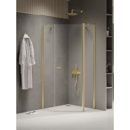 New Trendy New Soleo Light Gold kabina prysznicowa 80x80 cm złoty połysk/szkło przezroczyste K-1663