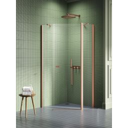 New Trendy New Soleo Copper Brushed kabina prysznicowa 80x80 cm miedź szczotkowana/szkło przezroczyste K-1700