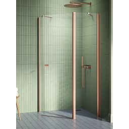 New Trendy New Soleo Copper Brushed kabina prysznicowa 100x80 cm miedź szczotkowana/szkło przezroczyste K-1702