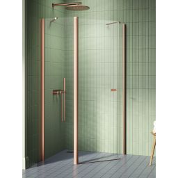 New Trendy New Soleo Copper Brushed kabina prysznicowa 100x80 cm miedź szczotkowana/szkło przezroczyste K-1703