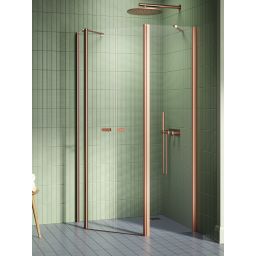 New Trendy New Soleo Copper Brushed kabina prysznicowa 100x80 cm miedź szczotkowana/szkło przezroczyste K-1706