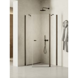 New Trendy New Soleo Gunmetal Brushed kabina prysznicowa 90x90 cm grafitowy szczotkowany/szkło przezroczyste K-1708