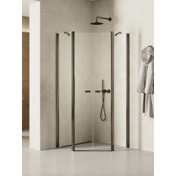 New Trendy New Soleo Gunmetal Brushed kabina prysznicowa 90x90 cm grafitowy szczotkowany/szkło przezroczyste K-1712