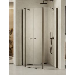 New Trendy New Soleo Gunmetal Brushed kabina prysznicowa 100x80 cm grafitowy szczotkowany/szkło przezroczyste K-1713