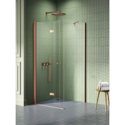 New Trendy New Soleo Copper Brushed kabina prysznicowa 100x80 cm prostokątna miedź szczotkowana/szkło przezroczyste K-2046