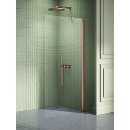 New Trendy New Soleo Copper Brushed ścianka prysznicowa walk-in 110 cm miedź szczotkowana/szkło przezroczyste K-2105