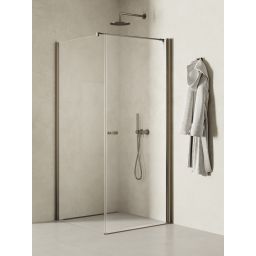 New Trendy New Soleo Gunmetal Brushed kabina prysznicowa 80x90 cm prostokątna grafitowy szczotkowany/szkło przezroczyste K-2133-WP