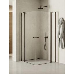 New Trendy New Soleo Gunmetal Brushed kabina prysznicowa 110x90 cm prostokątna grafitowy szczotkowany/szkło przezroczyste K-2185