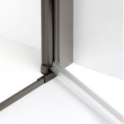 New Trendy New Soleo Gunmetal Brushed kabina prysznicowa 90x80 cm prostokątna grafitowy szczotkowany/szkło przezroczyste K-2250