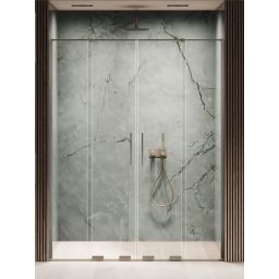 New Trendy Smart drzwi prysznicowe 160 cm rozsuwane Gunmetal szczotkowany/szkło przezroczyste EXK-7836