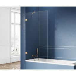 New Trendy Avexa Gold parawan nawannowy 80 cm złoty szczotkowany/szkło przezroczyste EXK-2007