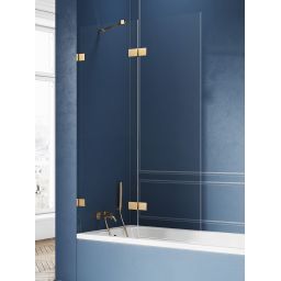 New Trendy Avexa Gold Brushed parawan nawannowy 100 cm lewy złoty szczotkowany/szkło przezroczyste EXK-2010