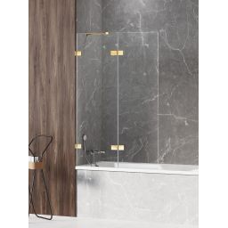 New Trendy Avexa Gold Shine parawan nawannowy 140 cm lewy złoty połysk/szkło przezroczyste EXK-2190