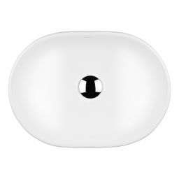 Oltens Hamnes umywalka 47,5x34 cm nablatowa owalna z powłoką SmartClean biała 40809000