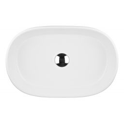 Oltens Lom umywalka 55x34 cm nablatowa owalna z powłoką SmartClean biała 40811000