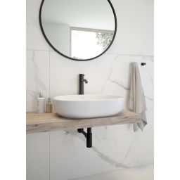 Oltens Hamnes umywalka 60x42,5 cm nablatowa owalna z powłoką SmartClean biała 40815000