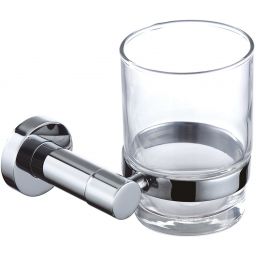 Omnires Modern Project kubek do mycia zębów z uchwytem ściennym szkło/chrom MP60320CR