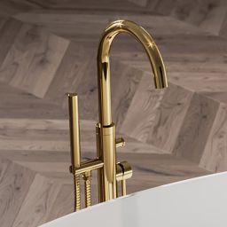 Omnires Y bateria wannowo-prysznicowa wolnostojąca złota Y1233GL