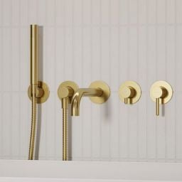 Omnires Y bateria wannowo-prysznicowa podtynkowa złoty szczotkowany Y1237/1GLB