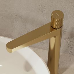 Omnires Contour bateria umywalkowa stojąca wysoka złoty szczotkowany CT8012GLB