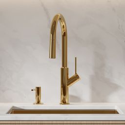 Omnires Bend bateria kuchenna stojąca złoty połysk BE6455GL