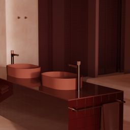 Omnires Contour bateria umywalkowa stojąca miedź szczotkowana CT8012CPB