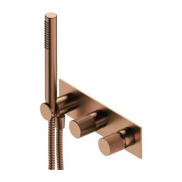 Omnires Contour bateria wannowo-prysznicowa podtynkowa miedź szczotkowana CT8035/1CPB