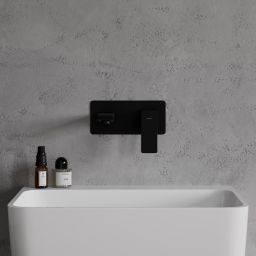 Omnires Parma bateria umywalkowa podtynkowa czarny mat PM7415BL