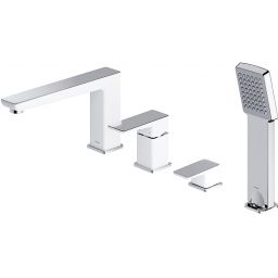 Omnires Parma bateria nawannowo-prysznicowa 4-otworowa chrom/biały PM7432CRB