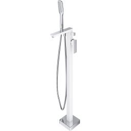 Outlet - Omnires Parma bateria wannowo-prysznicowa wolnostojąca chrom/biały PM7433CRB