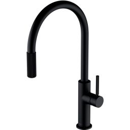 Omnires Switch bateria kuchenna do filtra wody stojąca z wyciąganą wylewką czarny mat SW9059BL