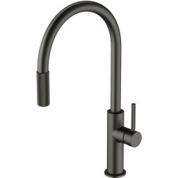 Omnires Switch bateria kuchenna z wyciąganą wylewką do podłączenia zestawu filtrującego grafit szczotkowany SW9059GR